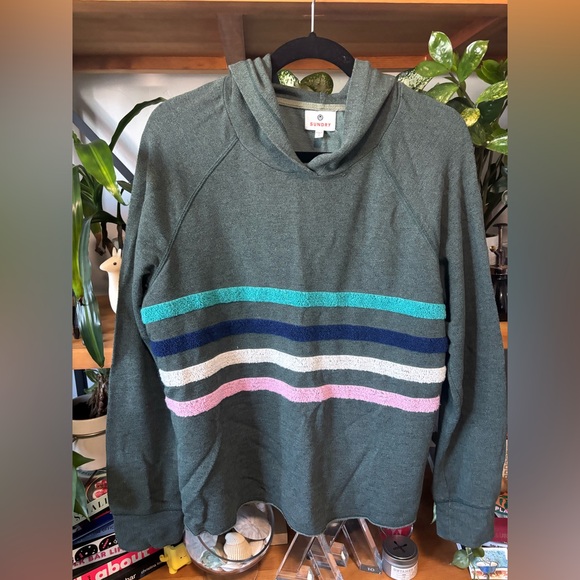 Sundry Tops - Anthropologie Sundry Galen Chenille Hoodie Green | Size 2, Medium